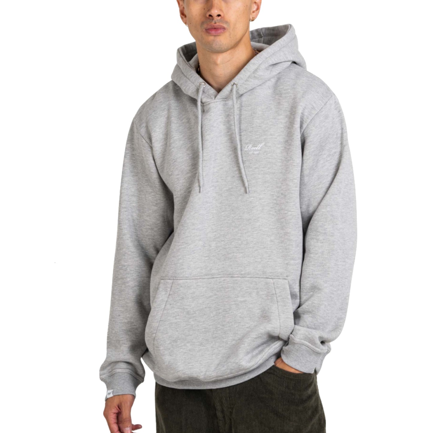 Reell Staple Logo Hoodie Kapuzenpullover Sweatshirt Grey Melange