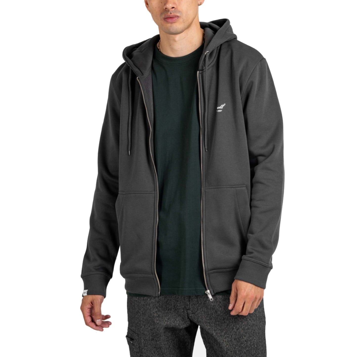 Reell Staple Logo Zip Hoodie Kapuzenjacke Sweatjacke Vulcan Grey