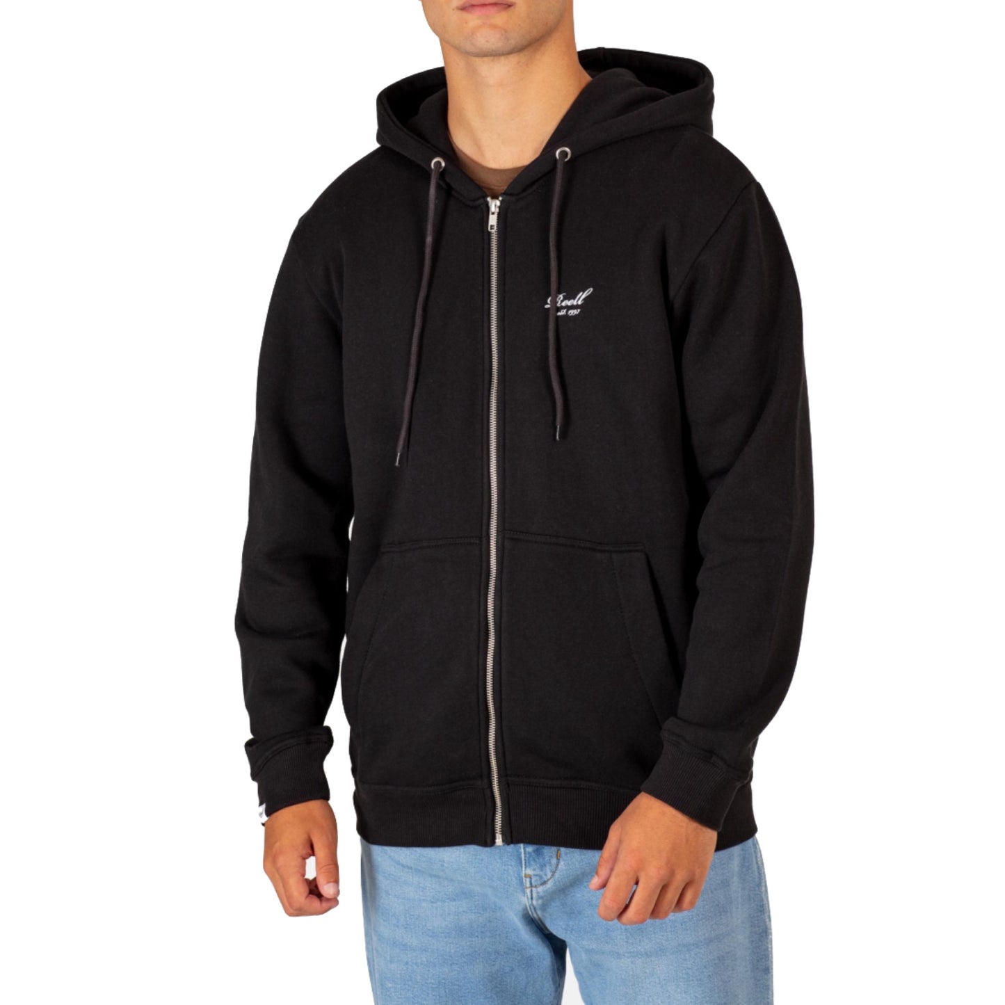 Reell Staple Logo Zip Hoodie Kapuzenjacke Sweatjacke Deep Black