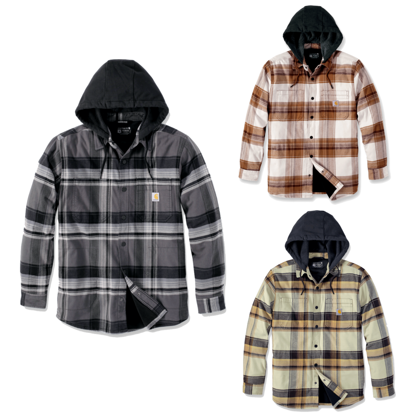 Carhartt Gefütterte Flannel Hemdjacke mit Kapuze 105938