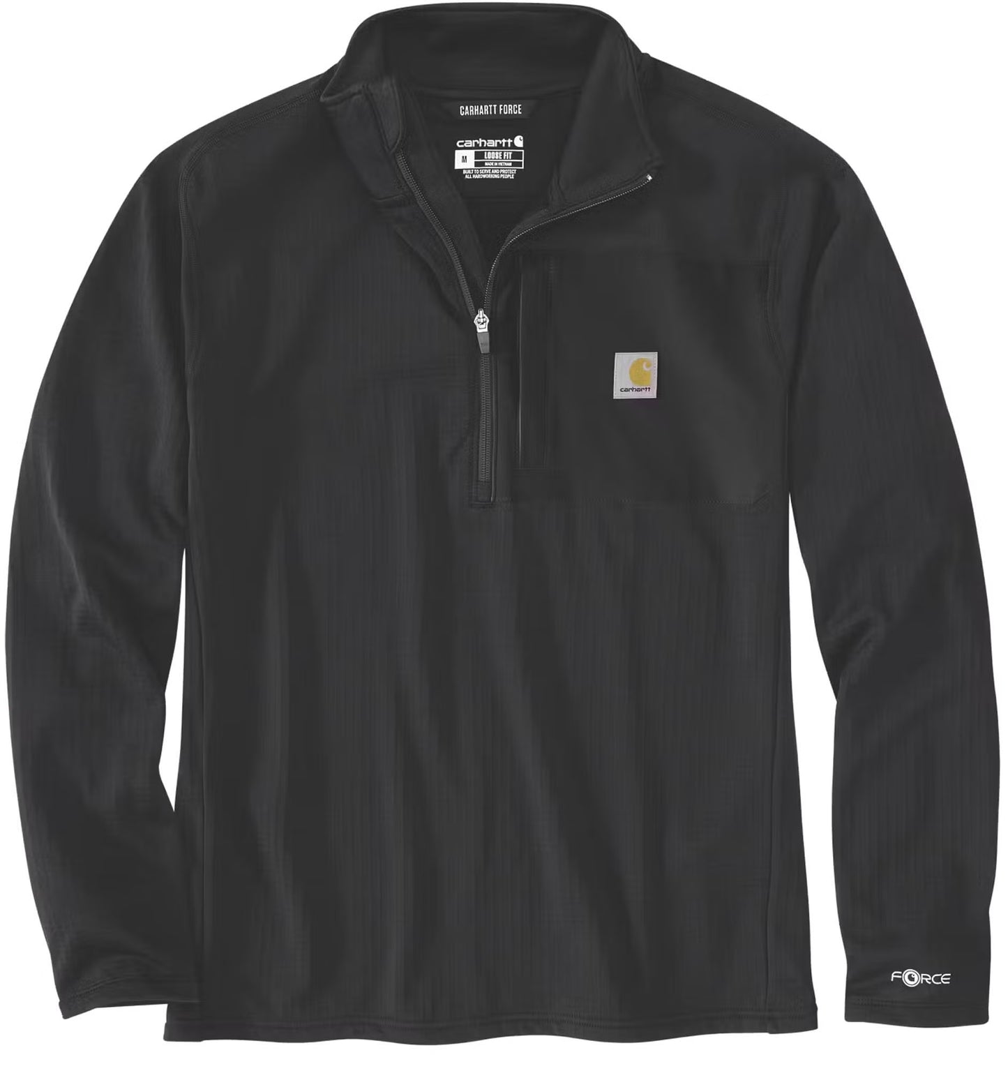 Carhartt Force Ironwood Relaxed Half‑Zip Mock Neck Sweatshirt Schwarz 106423
