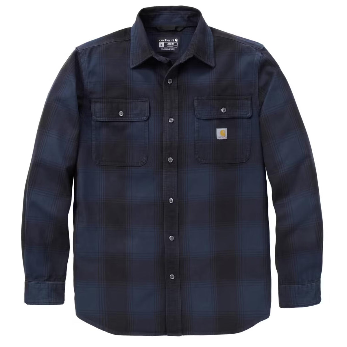 Carhartt Hubbard Herren Flanellhemd 107013 Navy – Loose Fit Karohemd