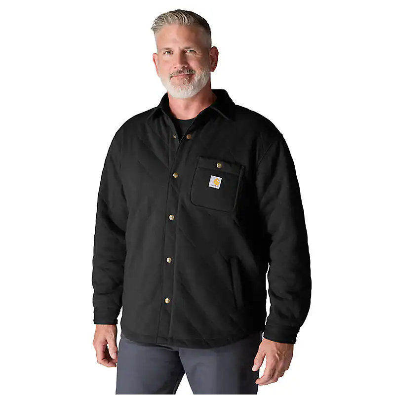 Carhartt Rain Defender Loose Fit Heavyweight Quilted Snap Front Shirt Jacket 107270