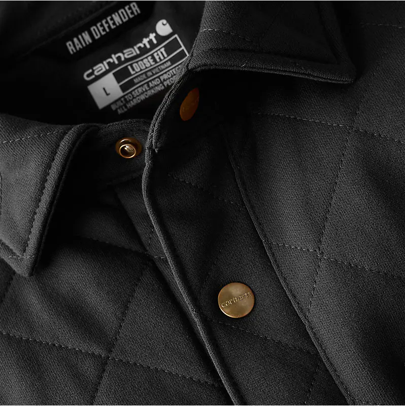 Carhartt Rain Defender Loose Fit Heavyweight Quilted Snap Front Shirt Jacket 107270