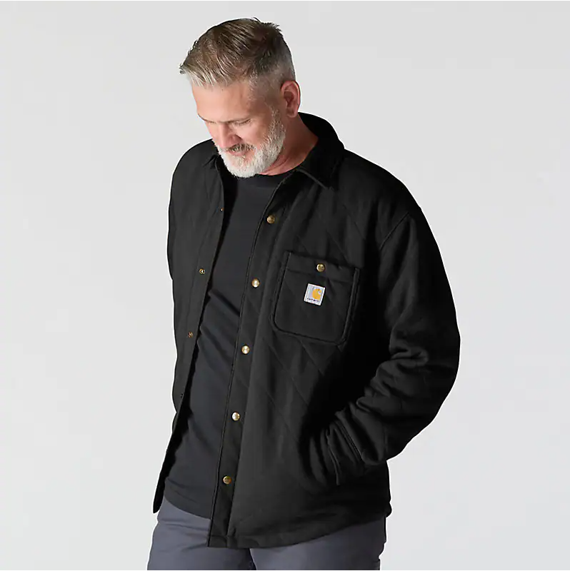 Carhartt Rain Defender Loose Fit Heavyweight Quilted Snap Front Shirt Jacket 107270