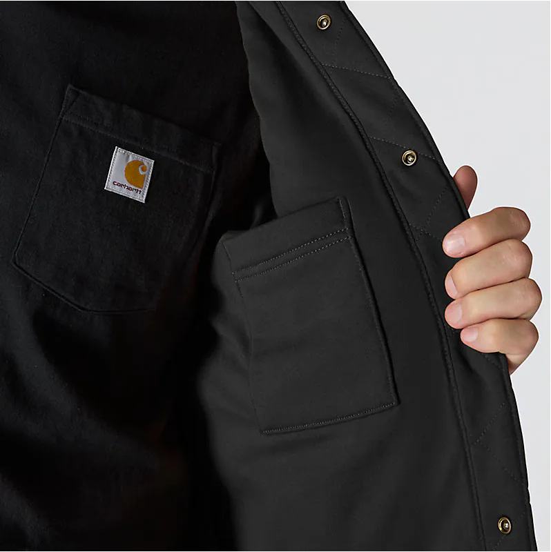 Carhartt Rain Defender Loose Fit Heavyweight Quilted Snap Front Shirt Jacket 107270