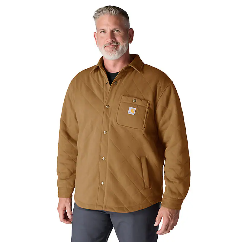 Carhartt Rain Defender Loose Fit Heavyweight Quilted Snap Front Shirt Jacket 107270