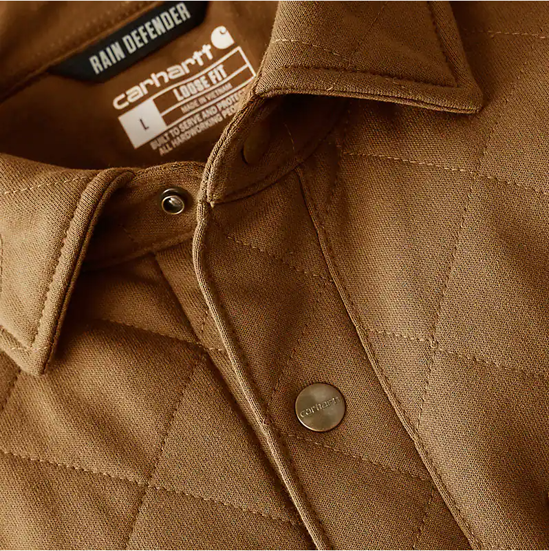 Carhartt Rain Defender Loose Fit Heavyweight Quilted Snap Front Shirt Jacket 107270