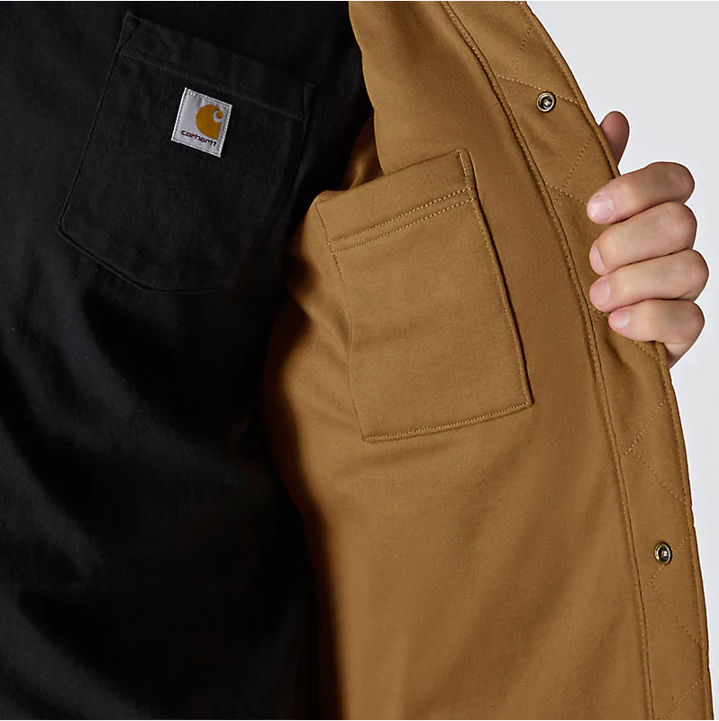 Carhartt Rain Defender Loose Fit Heavyweight Quilted Snap Front Shirt Jacket 107270
