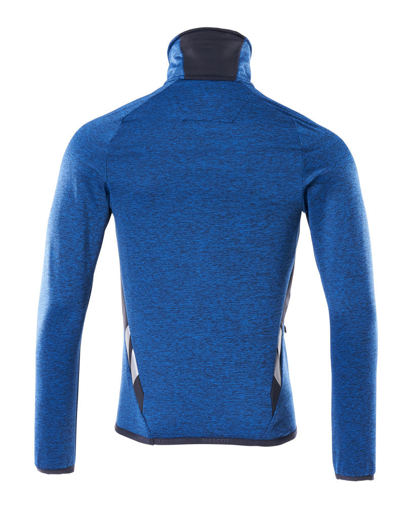 MASCOT® ACCELERATE Fleecepullover mit kurzem Reißverschluss Azurblau/Schwarzblau 18003