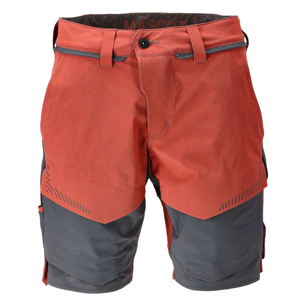 MASCOT® CUSTOMIZED Shorts Ultimate Stretch wasserabweisend Herbstrot/Anthrazit 22149