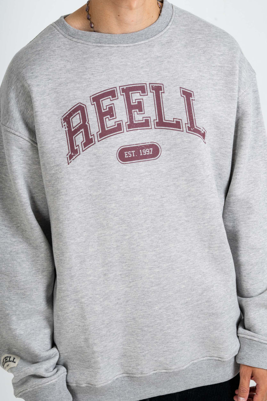 Reell Team Crewneck Sweatshirt Grey Melange