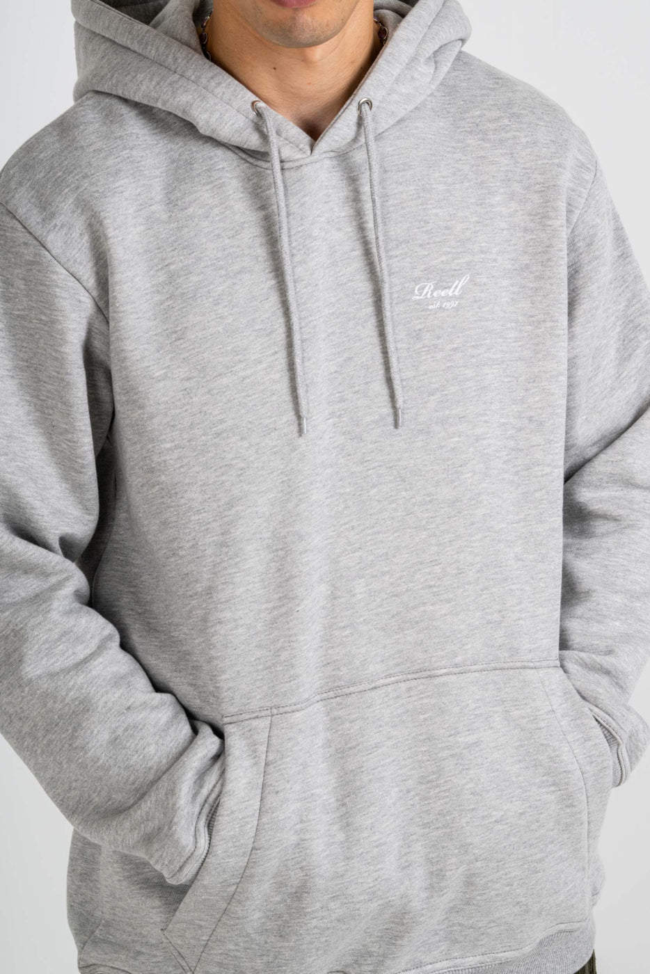 Reell Staple Logo Hoodie Kapuzenpullover Sweatshirt Grey Melange