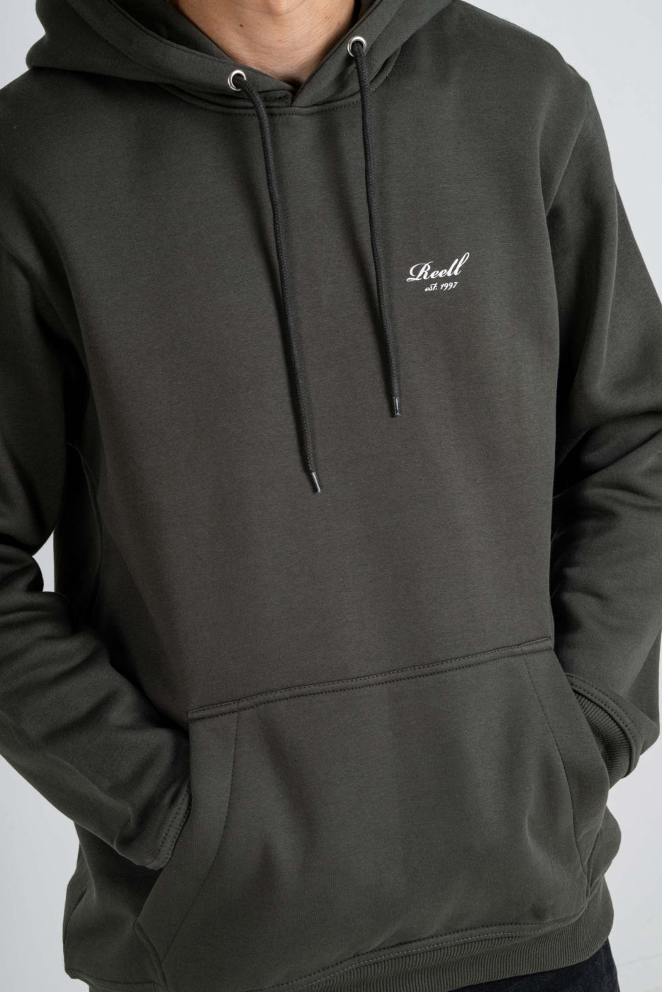 Reell Staple Logo Hoodie Kapuzenpullover Sweatshirt Jasper Green