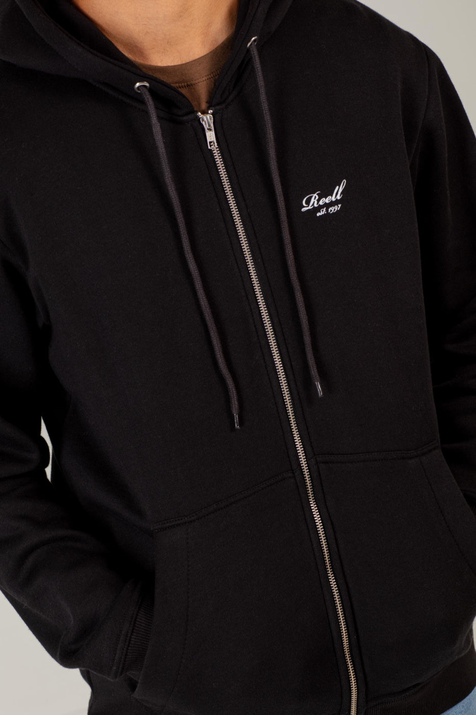 Reell Staple Logo Zip Hoodie Kapuzenjacke Sweatjacke Deep Black