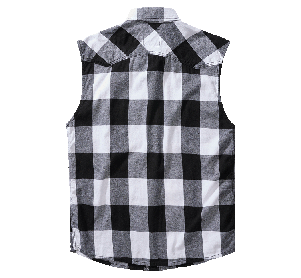 Brandit Check Shirt Sleeveless White-Black 4031