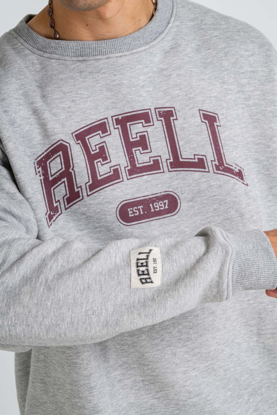 Reell Team Crewneck Sweatshirt Grey Melange