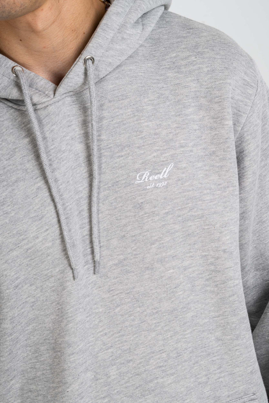 Reell Staple Logo Hoodie Kapuzenpullover Sweatshirt Grey Melange