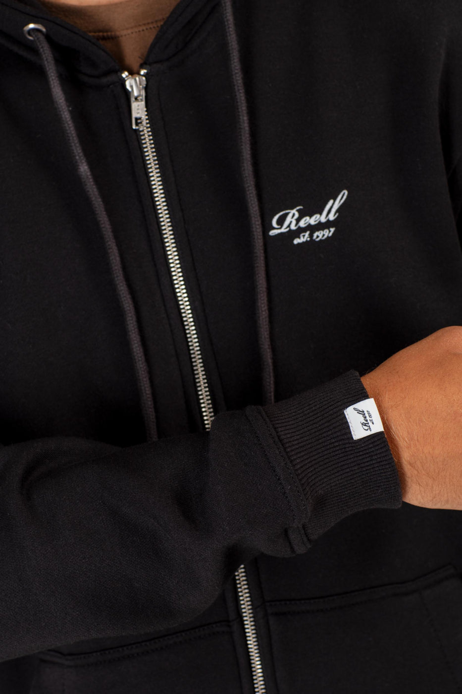 Reell Staple Logo Zip Hoodie Kapuzenjacke Sweatjacke Deep Black