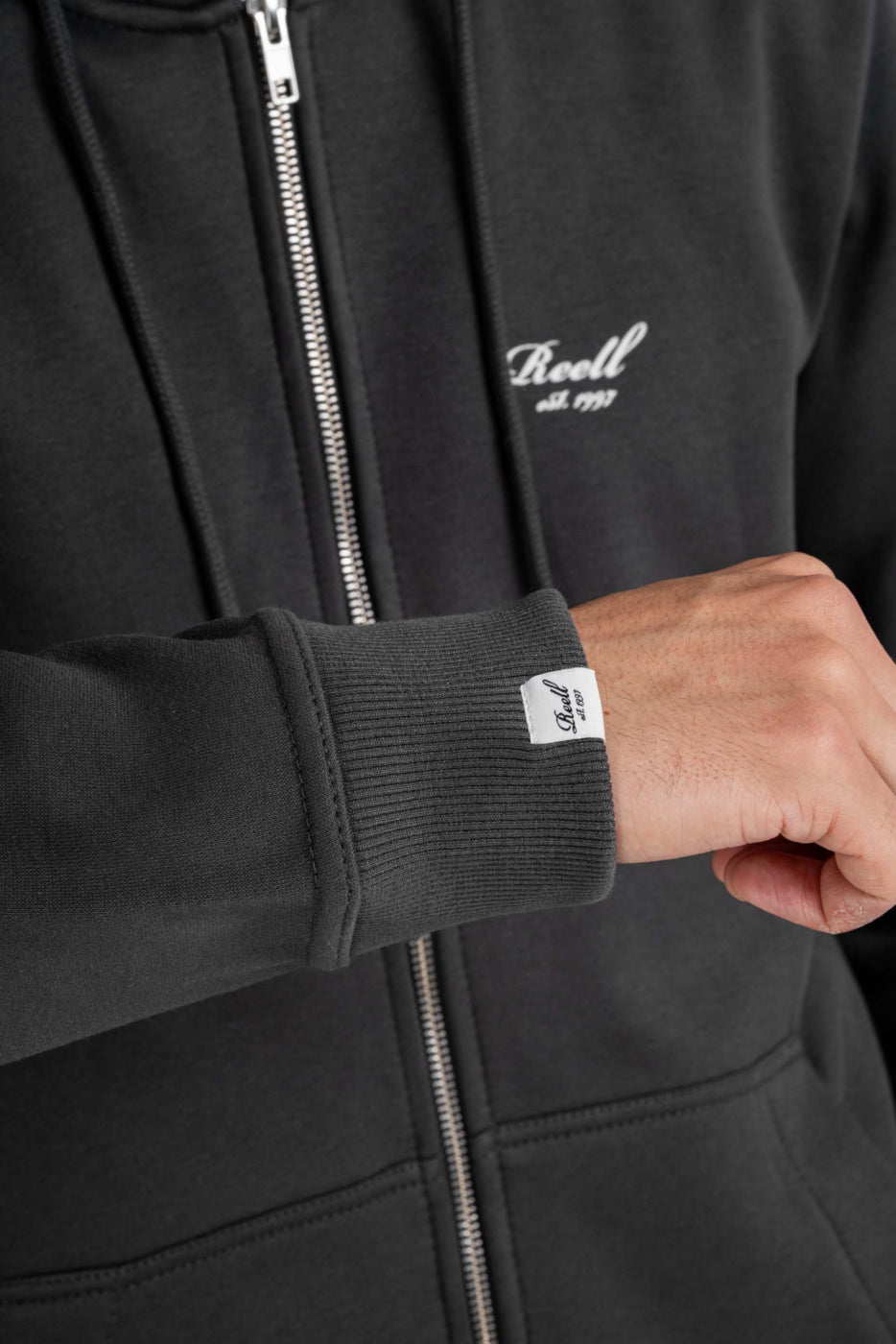 Reell Staple Logo Zip Hoodie Kapuzenjacke Sweatjacke Vulcan Grey