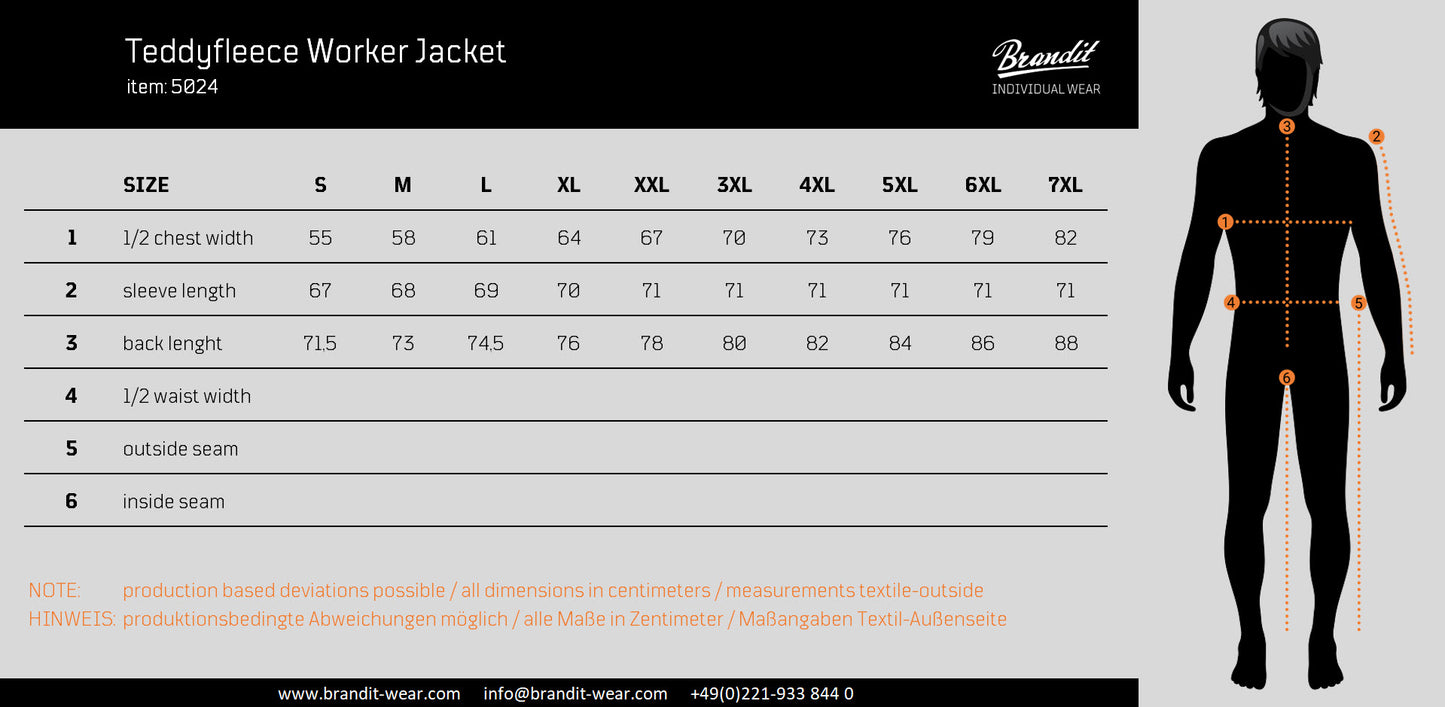 Brandit Teddyfleece Worker Jacket Fleece Jacke 5024
