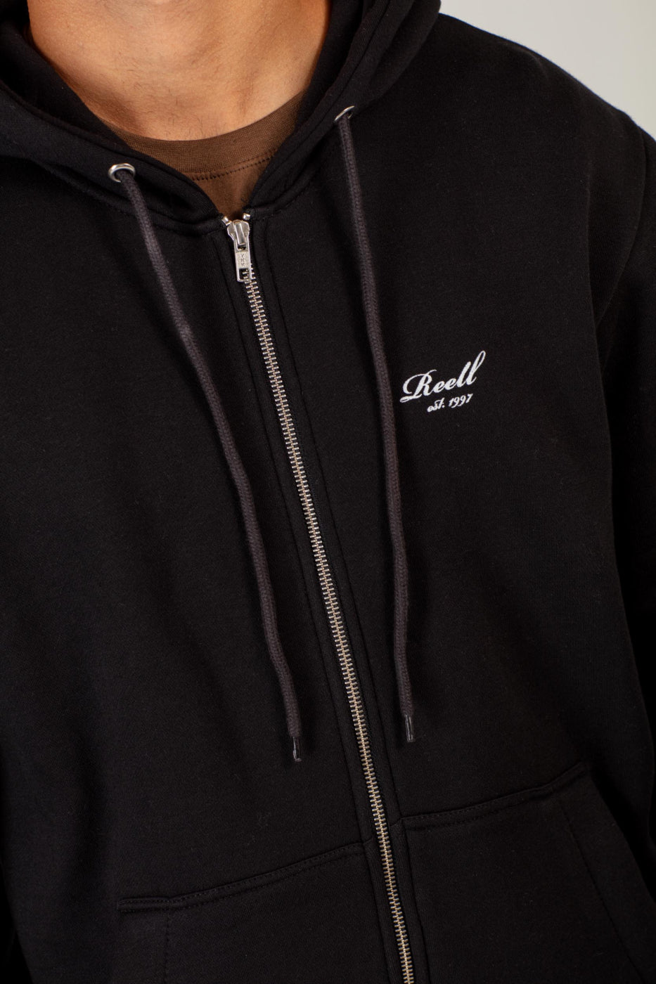 Reell Staple Logo Zip Hoodie Kapuzenjacke Sweatjacke Deep Black