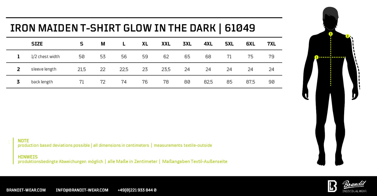 Brandit Iron Maiden T-Shirt Eddy Glow Schwarz 61049