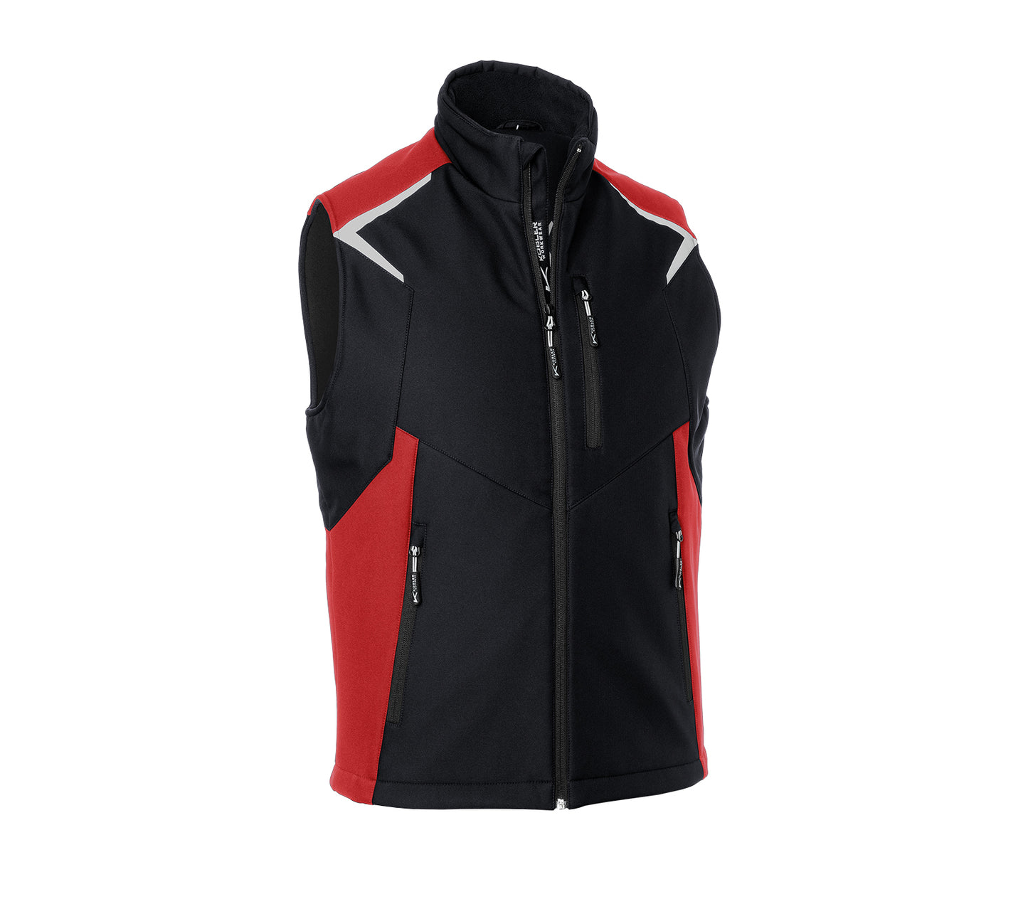 Kübler Bodyforce Softshell Weste Schwarz/Mittelrot 7125