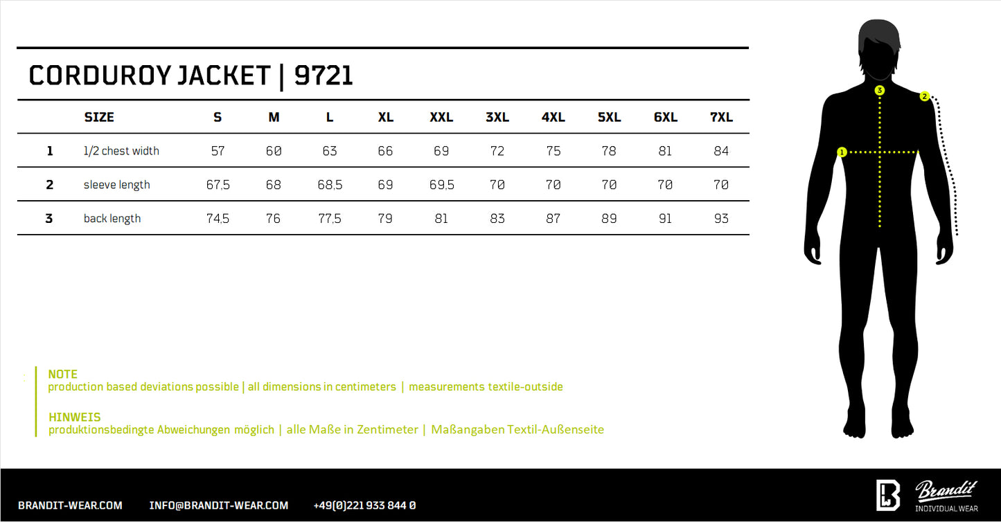 Brandit Corduroy Jacket wattierte Cordjacke Black 9721