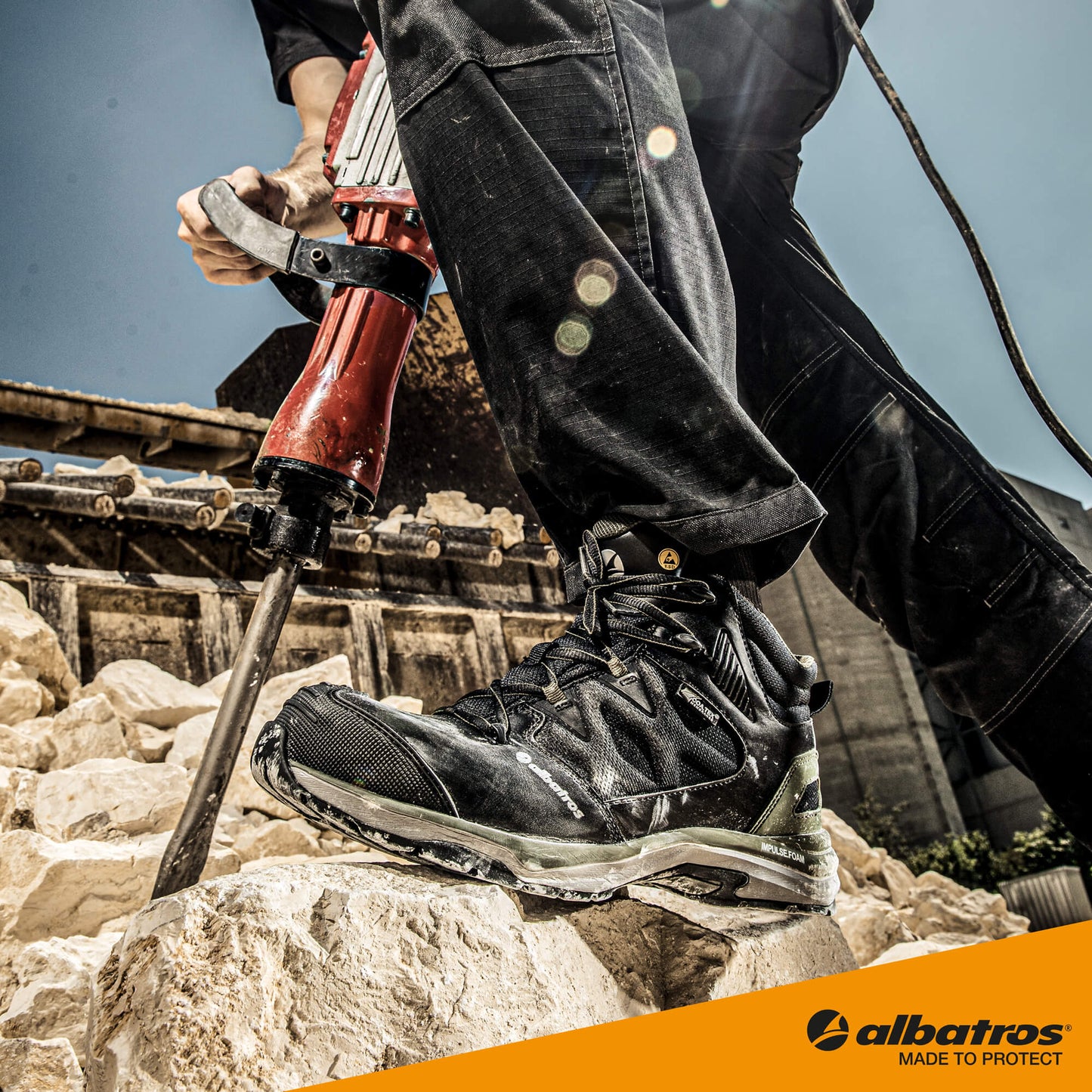 Albatros Ultratrail CTW Mid Sicherheitsstiefel S3 ESD Schwarz/Oliv 636220