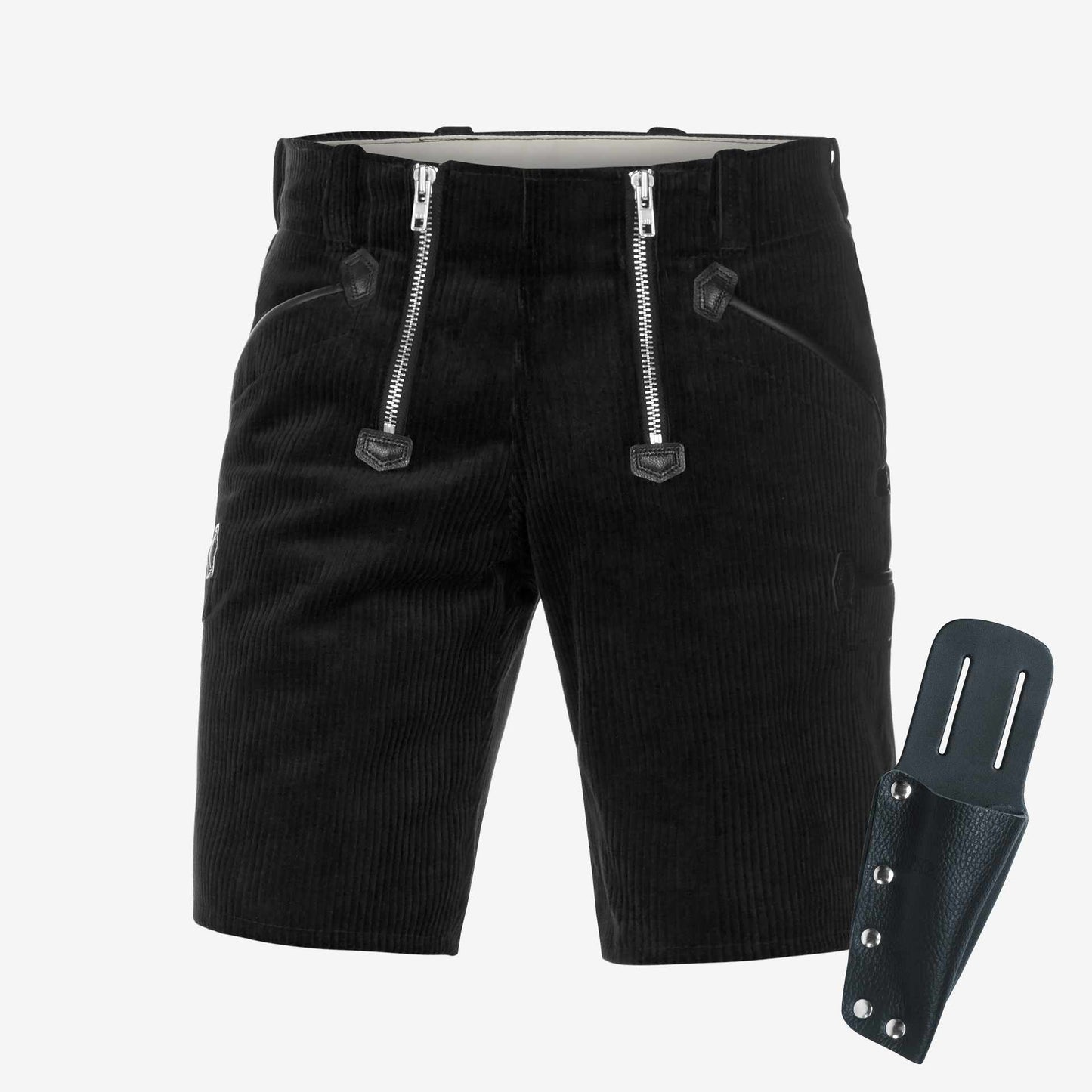 FHB Bernd Zunftshorts Trenkercord Schwarz 50033 + gratis FHB Malte Messertasche
