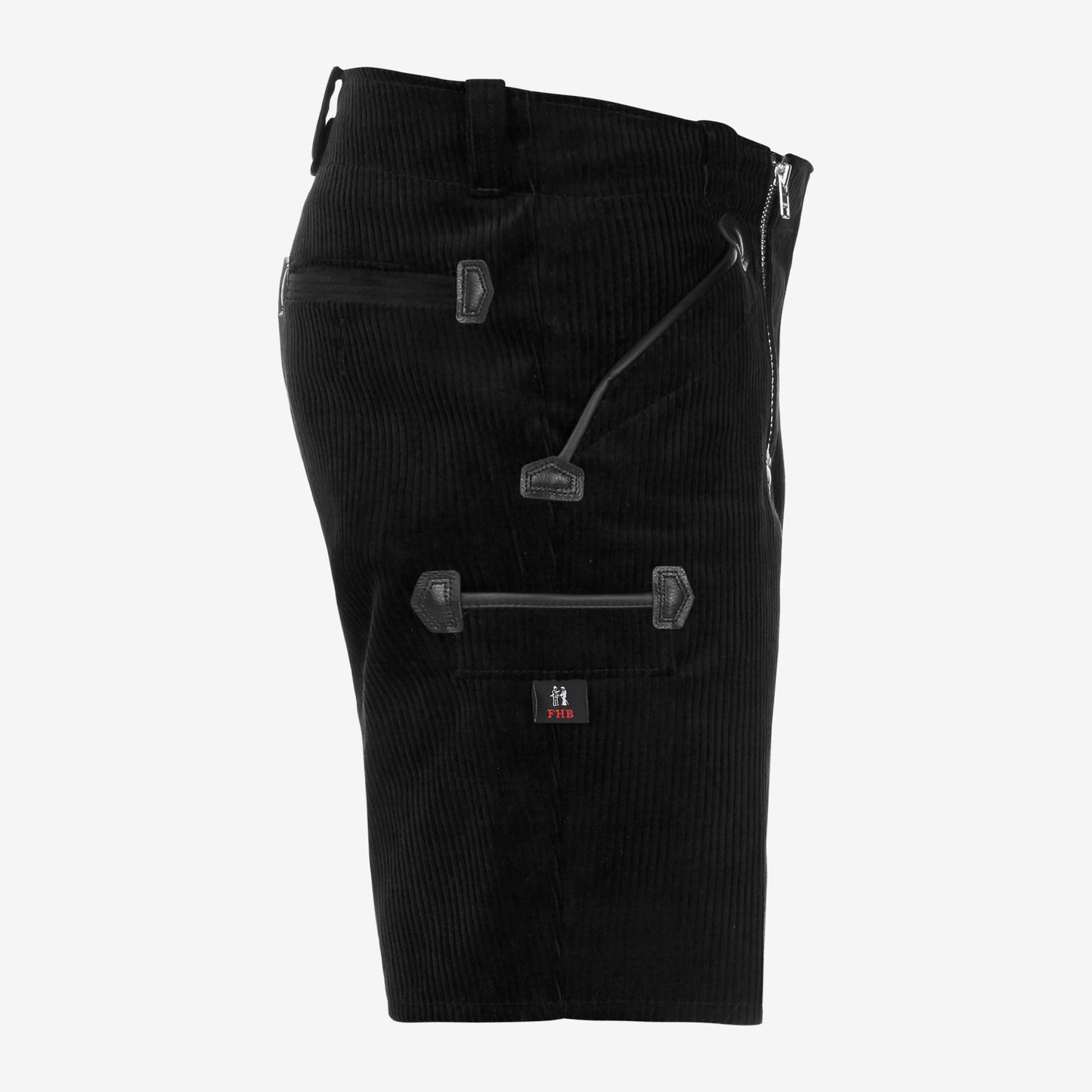 FHB Bernd Zunftshorts Trenkercord Schwarz 50033 + gratis FHB Malte Messertasche