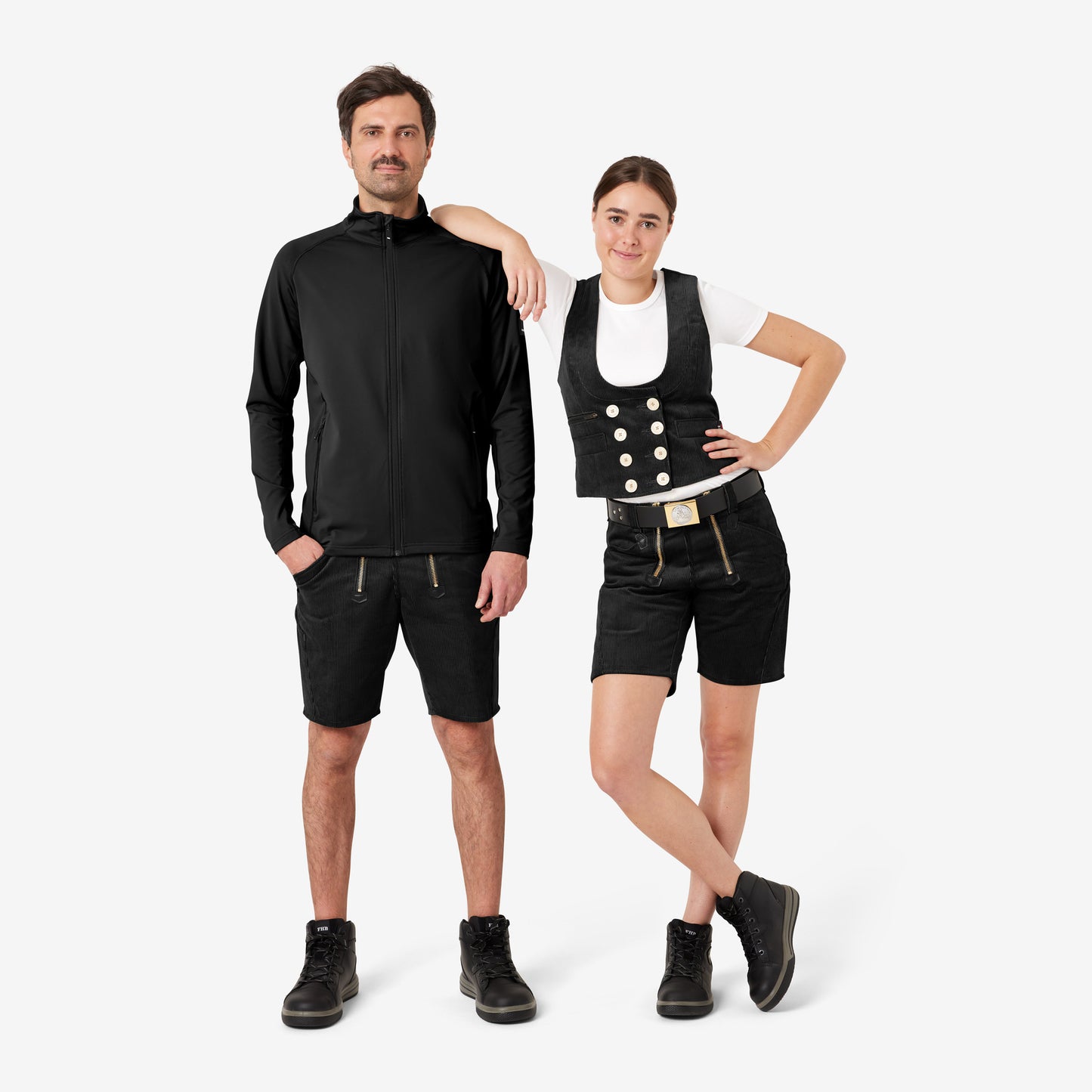 FHB Hans Zunftshorts Genuacord Schwarz 20033 + gratis FHB Zollstock Xaver