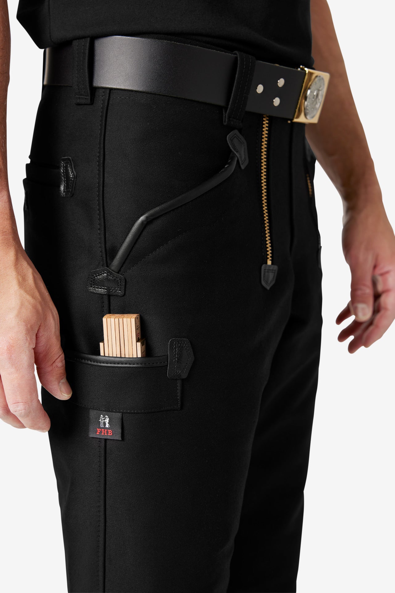 FHB Ingo Zunfthose Zwirn-Doppel-Pilot Schwarz 70004 + gratis FHB Hammerschlaufe Kilian
