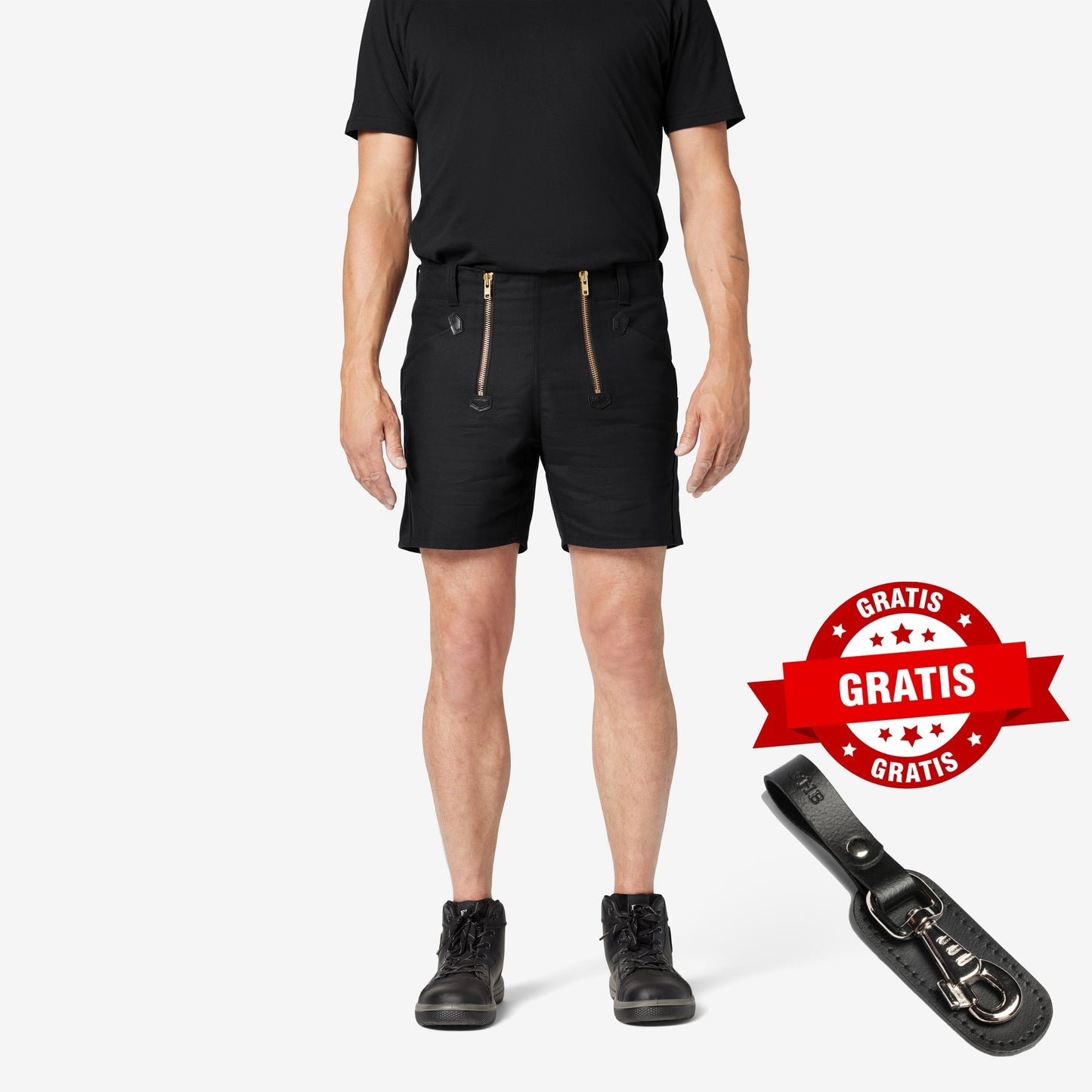 FHB Jo Zunftshorts kurz Rips-Moleskin 10032 + gratis FHB Karabinerhaken Gabriel