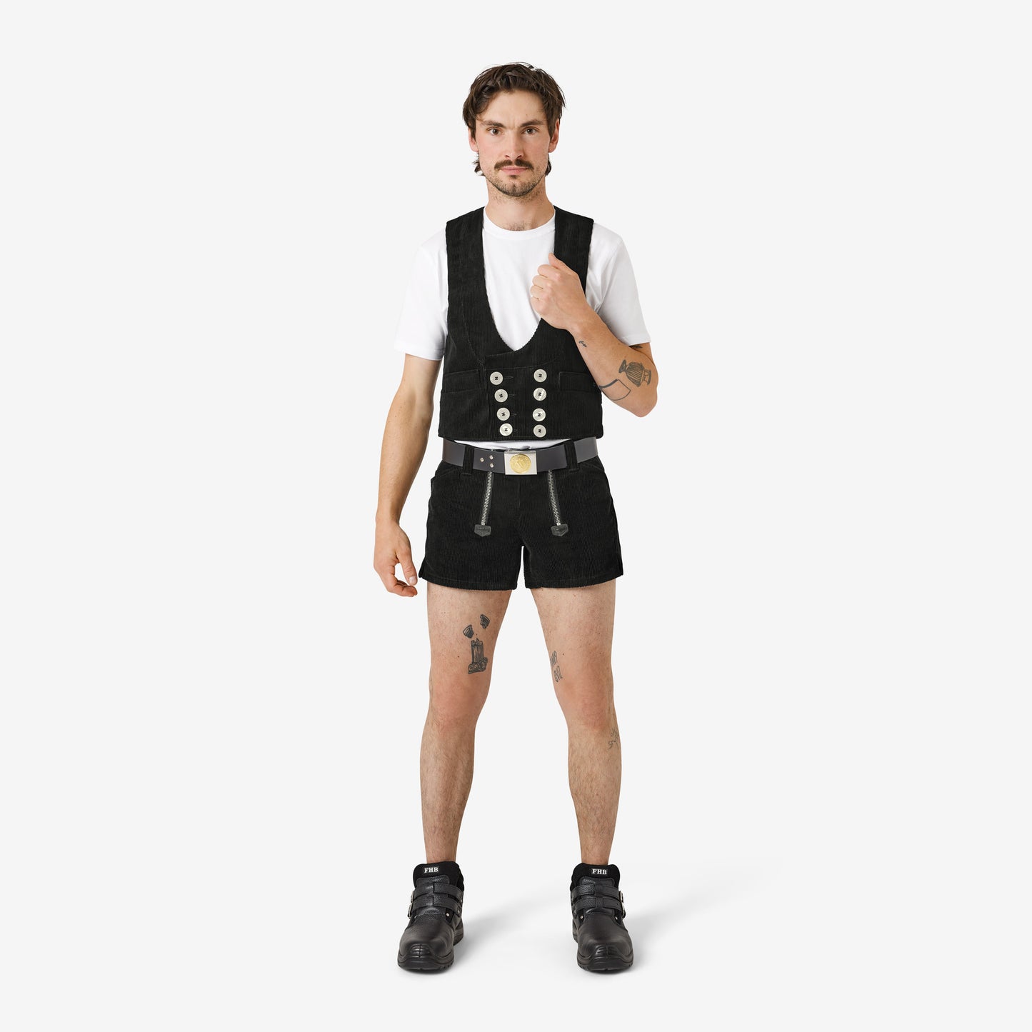 FHB Ferdinand Zunft-Shorts Genuacord extra kurz 20031 + gratis FHB Zollstock Xaver