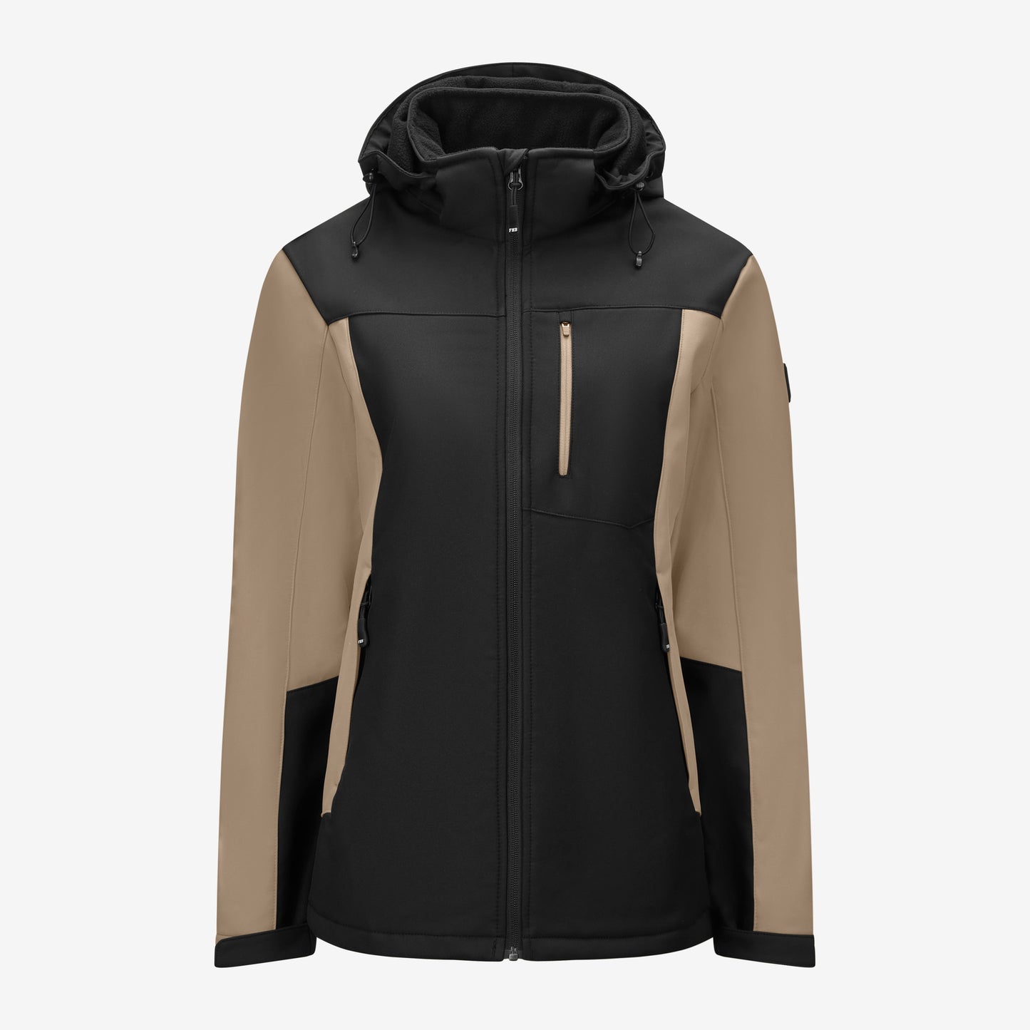 FHB Julia Damen Softshelljacke Beige/Schwarz 79120
