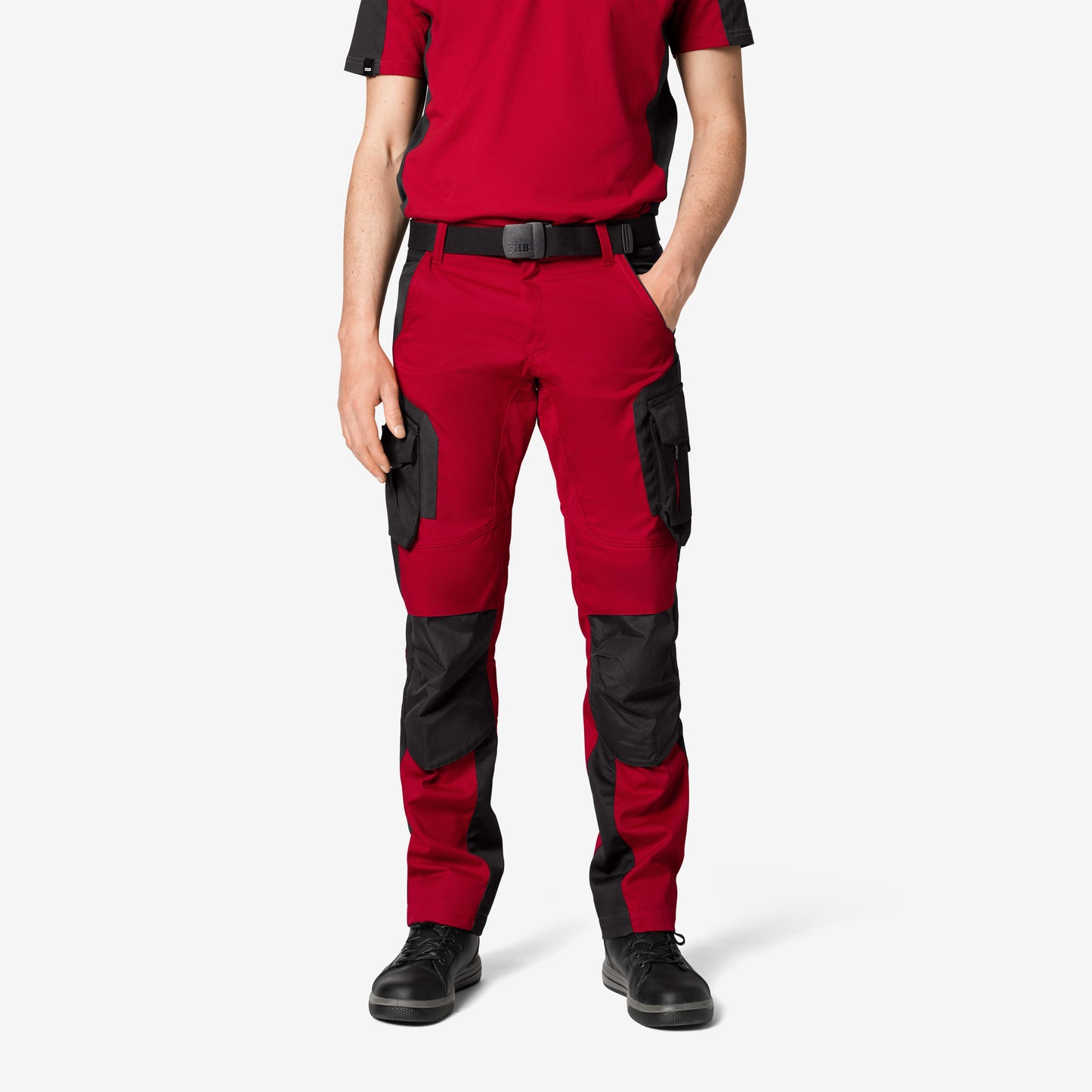 FHB Florian Arbeitshose Bundhose Rot/Schwarz 125100