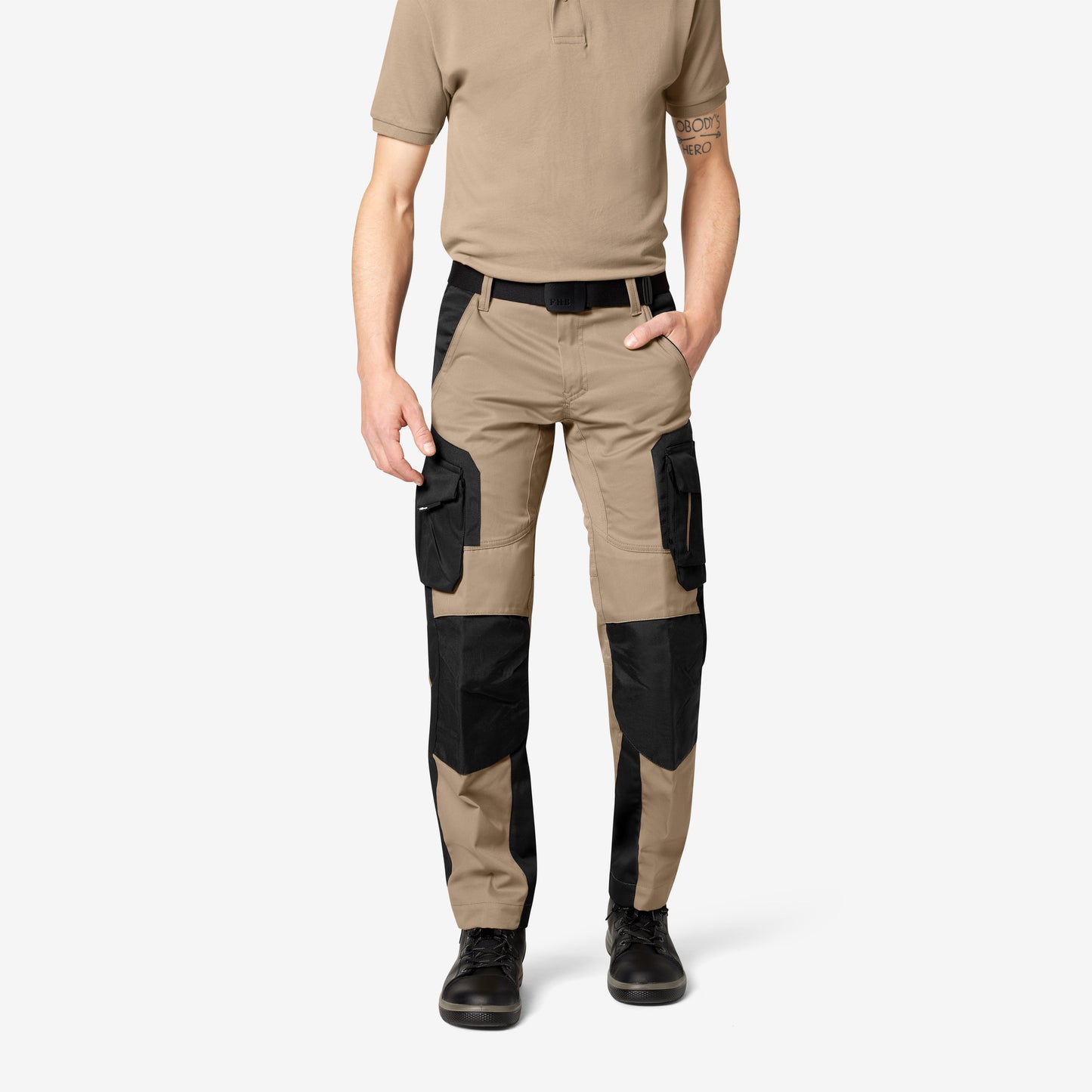 FHB Florian Arbeitshose Bundhose Beige/Schwarz 125100