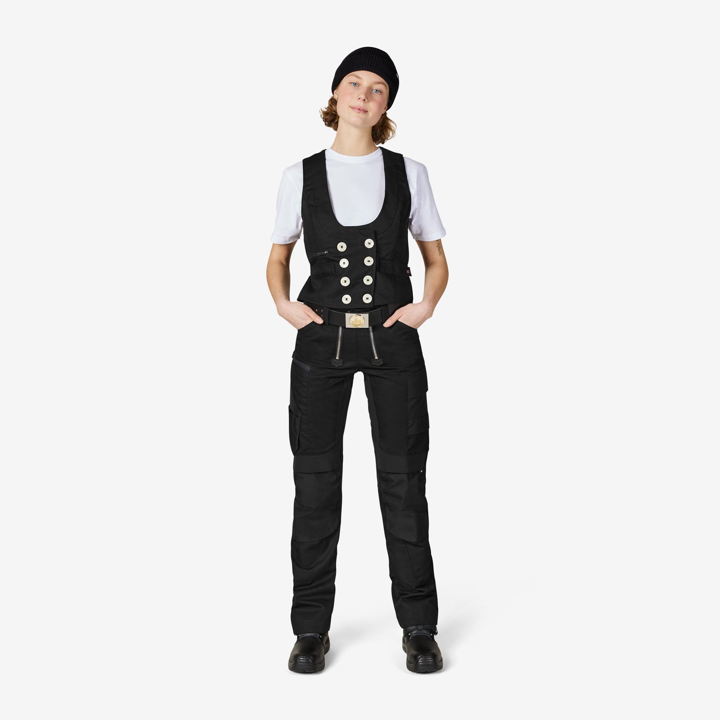 FHB Damen Zunftweste Herdis aus Canvas Schwarz 12215