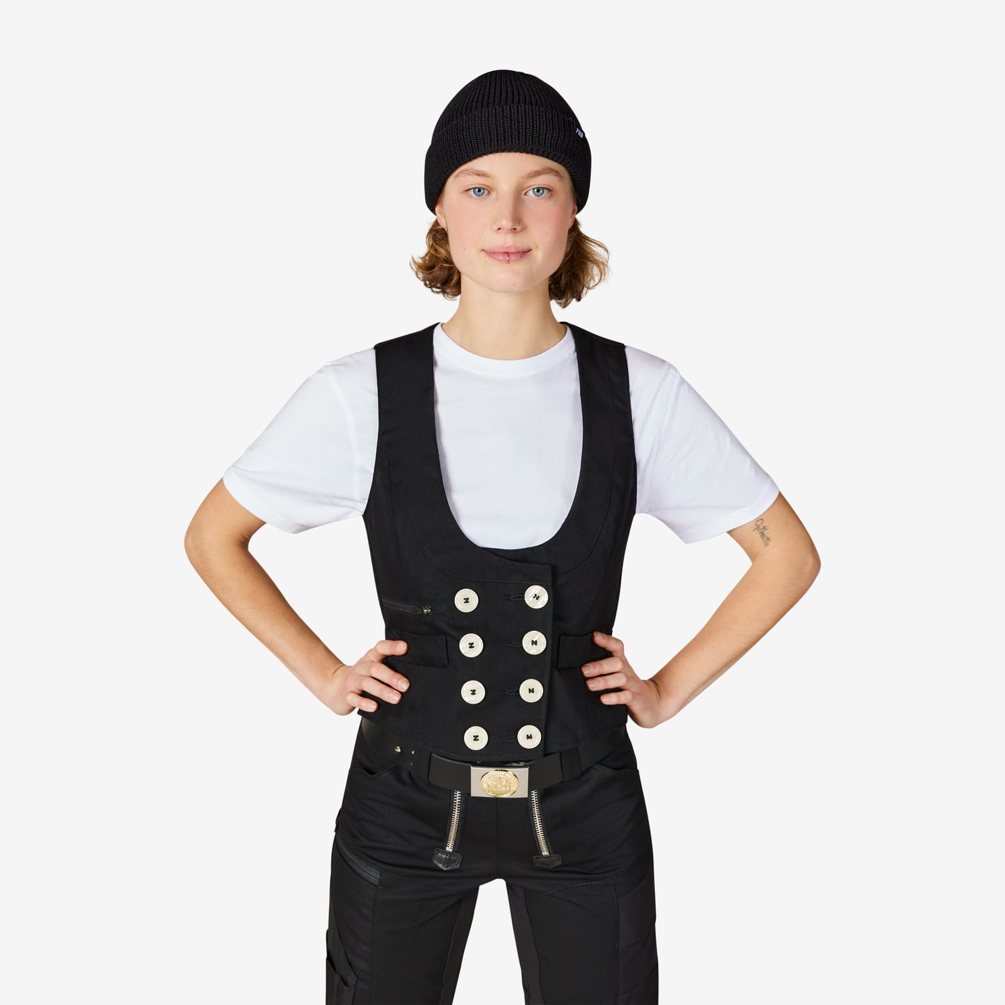 FHB Damen Zunftweste Herdis aus Canvas Schwarz 12215