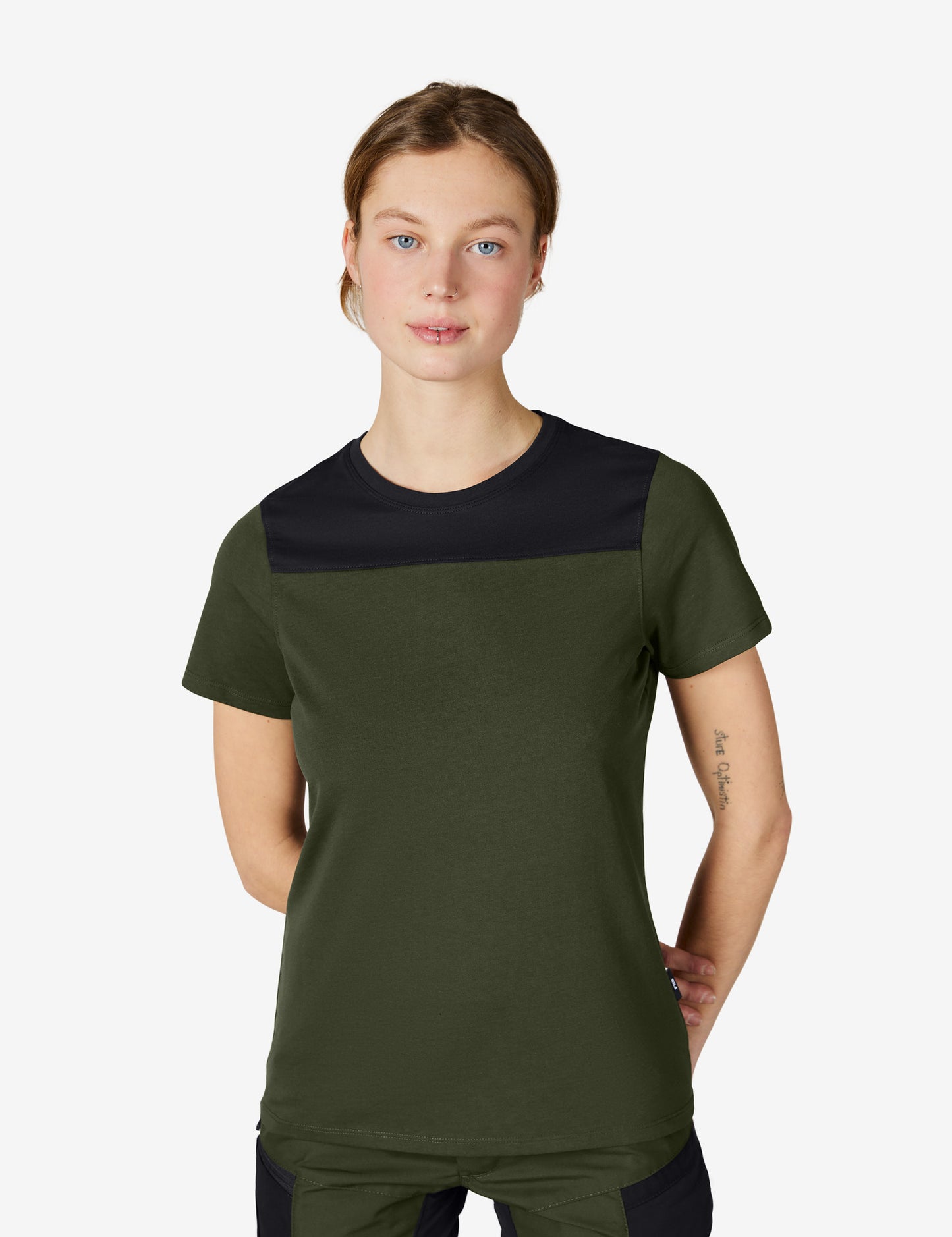 FHB Kira T-Shirt Frauen Oliv/Schwarz 822210