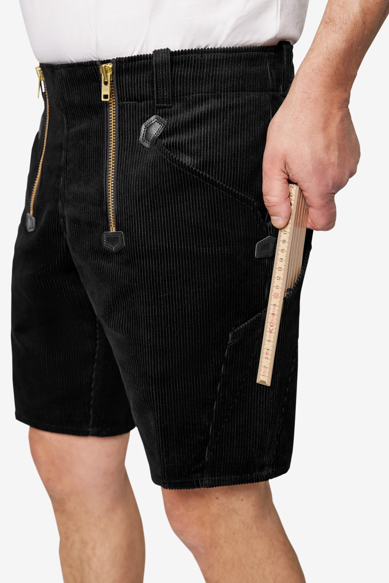 FHB Hans Zunftshorts Genuacord Schwarz 20033 + gratis FHB Zollstock Xaver