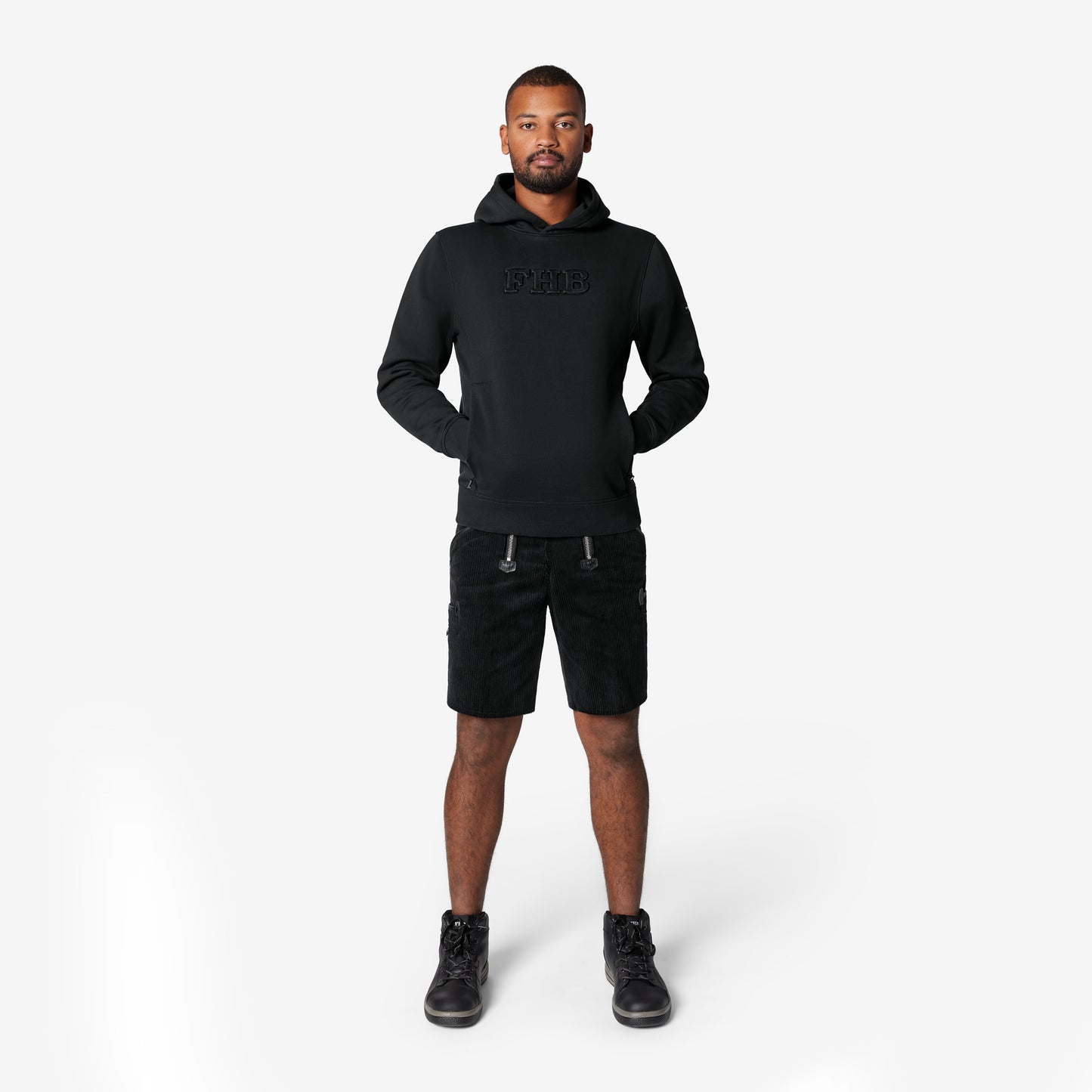 FHB Bernd Zunftshorts Trenkercord Schwarz 50033 + gratis FHB Malte Messertasche