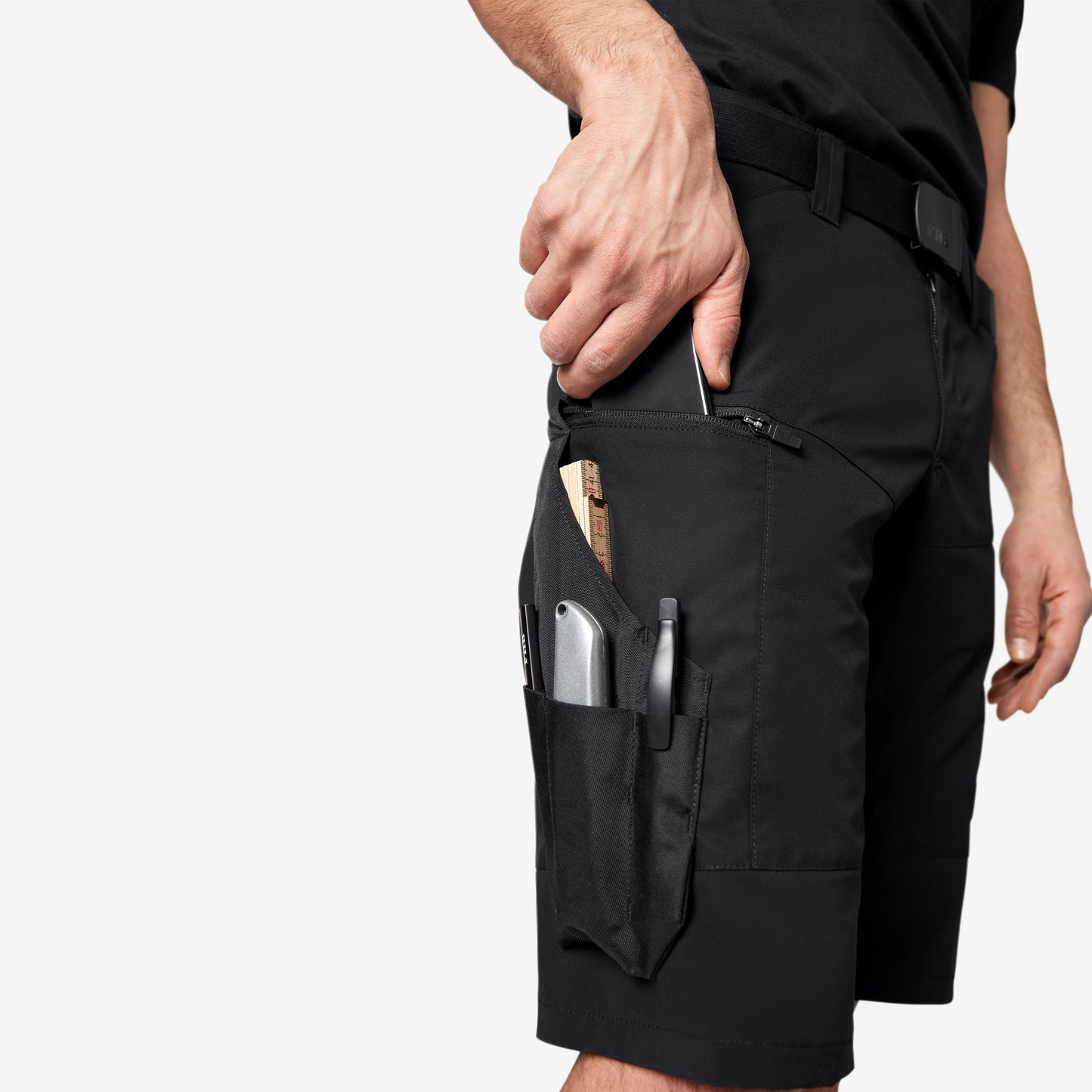 FHB Kim Stretch Bermuda Arbeitshorts Schwarz 125200 + gratis Zimmermannsbleistift