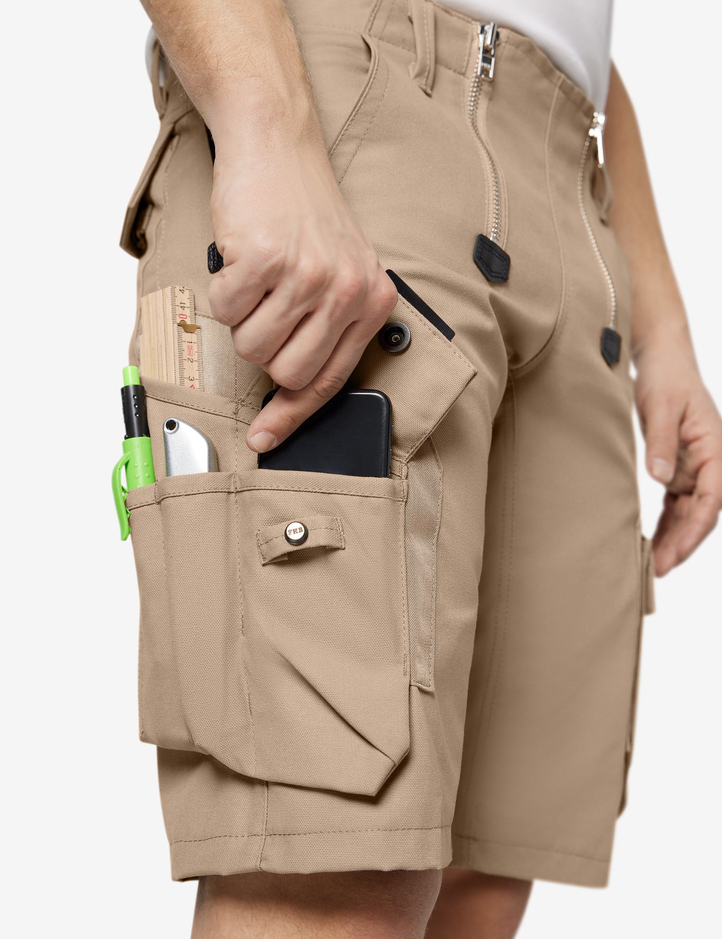 FHB Sascha Zunft-Bermuda Shorts Canvas 11012 + gratis FHB Tristan Messertasche