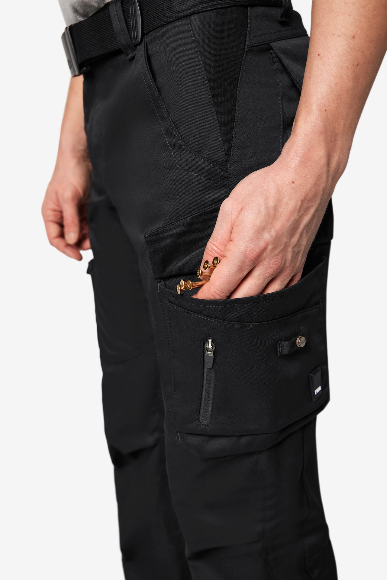 125700 2x FHB Werner Arbeitshose Bundhose Schwarz + gratis FHB T-Shirt Zimmermann