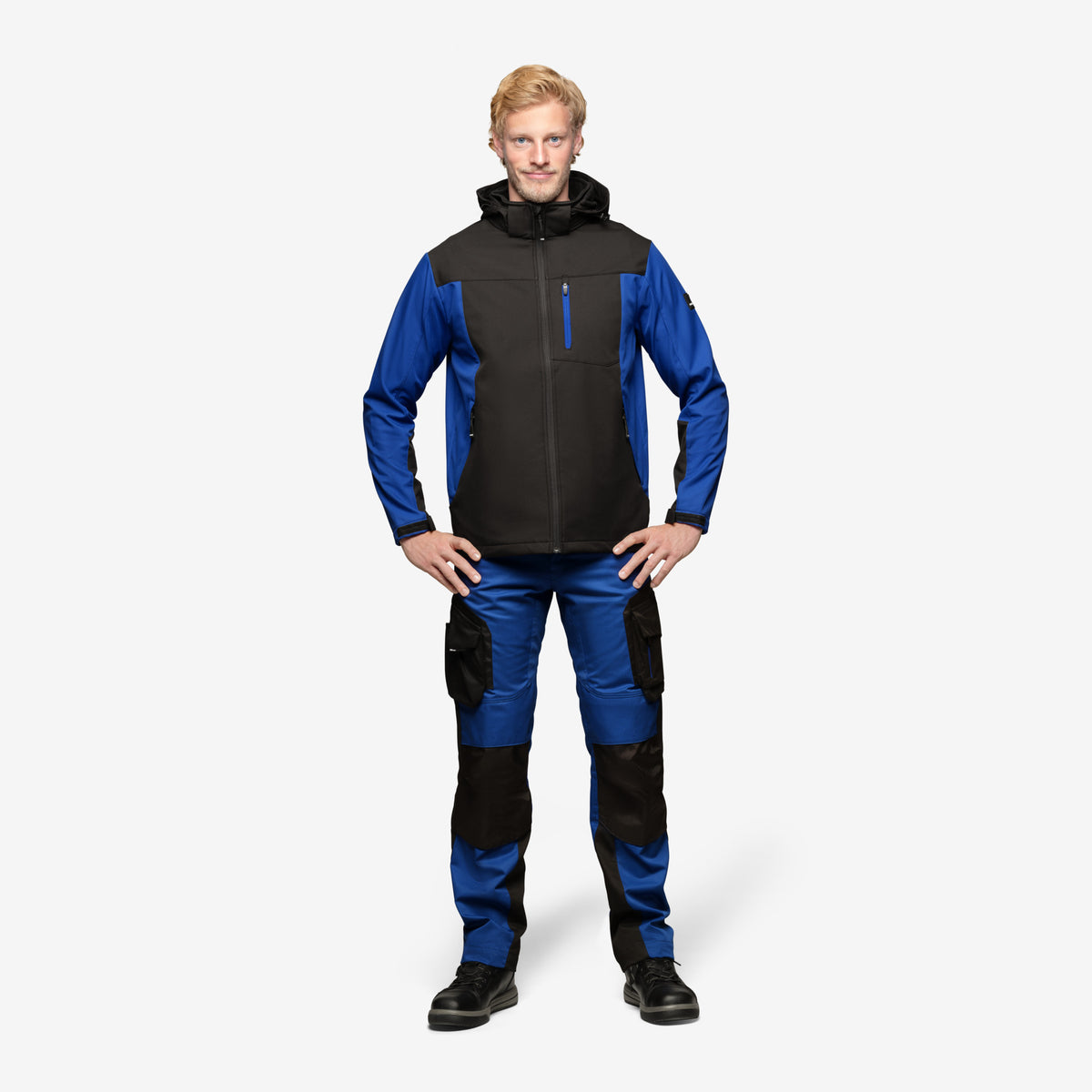 FHB Softshelljacke Jannik Allwetterjacke Royalblau/Schwarz 79105