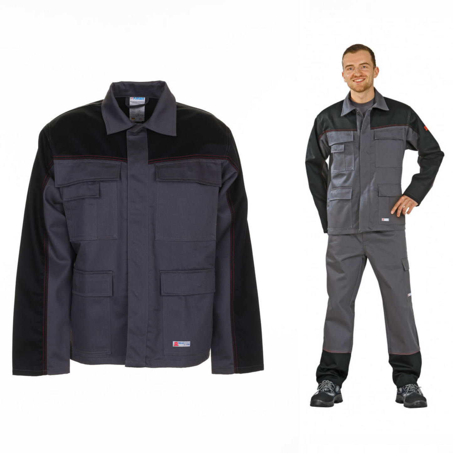 Planam Weld Shield Jacke Hitze-/Schweißerschutz Grau/Schwarz 5510