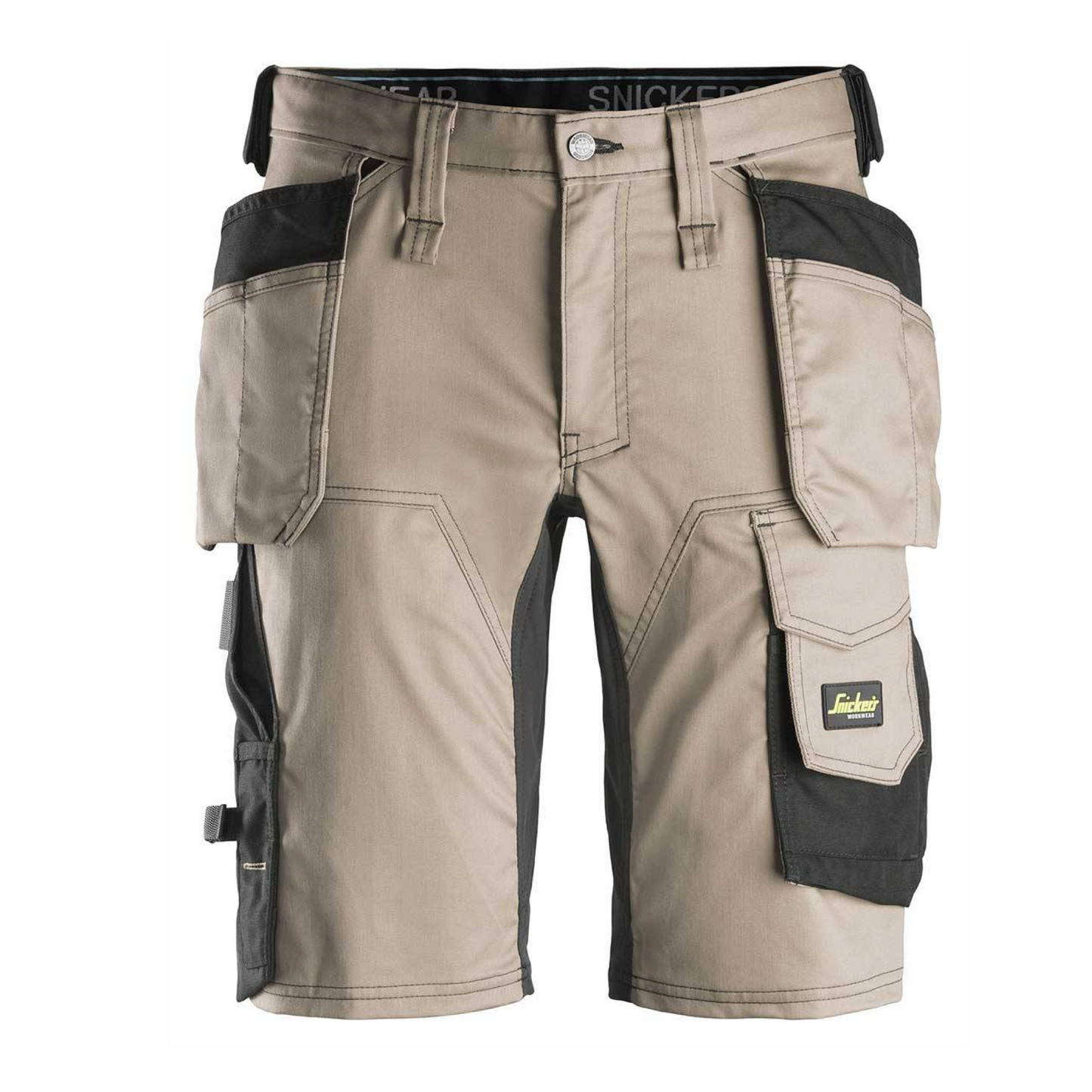Snickers AllroundWork Stretch Shorts mit Holstertaschen Khaki/Schwarz 6141